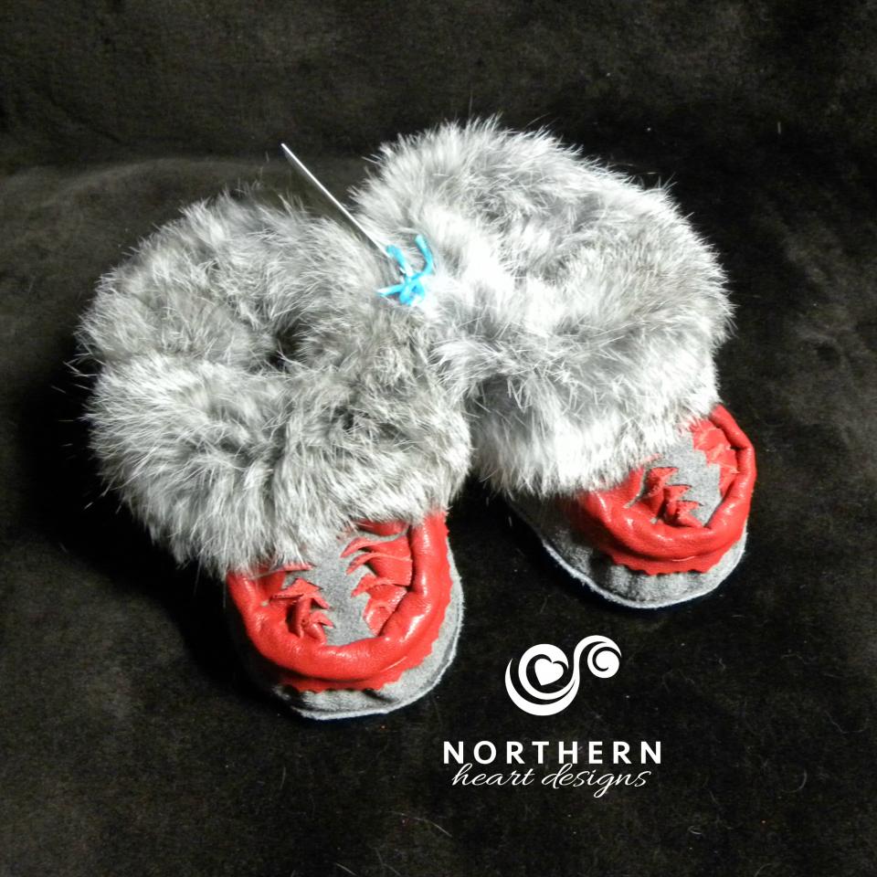 Leather woven children's moccasins