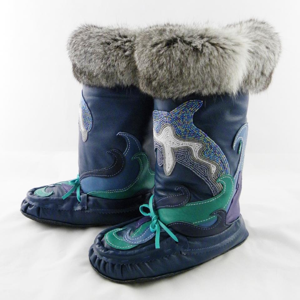 Leather Applique mukluks