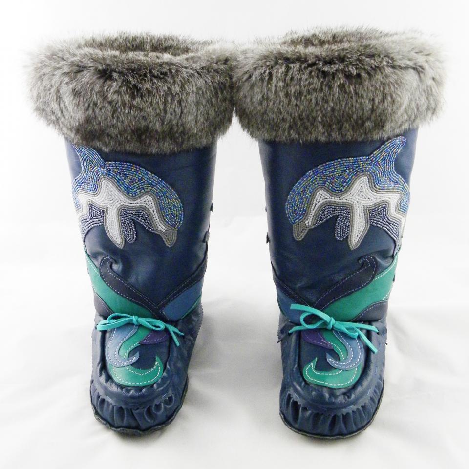 Leather Applique mukluks