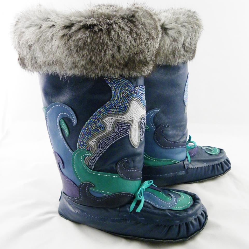 Leather Applique mukluks