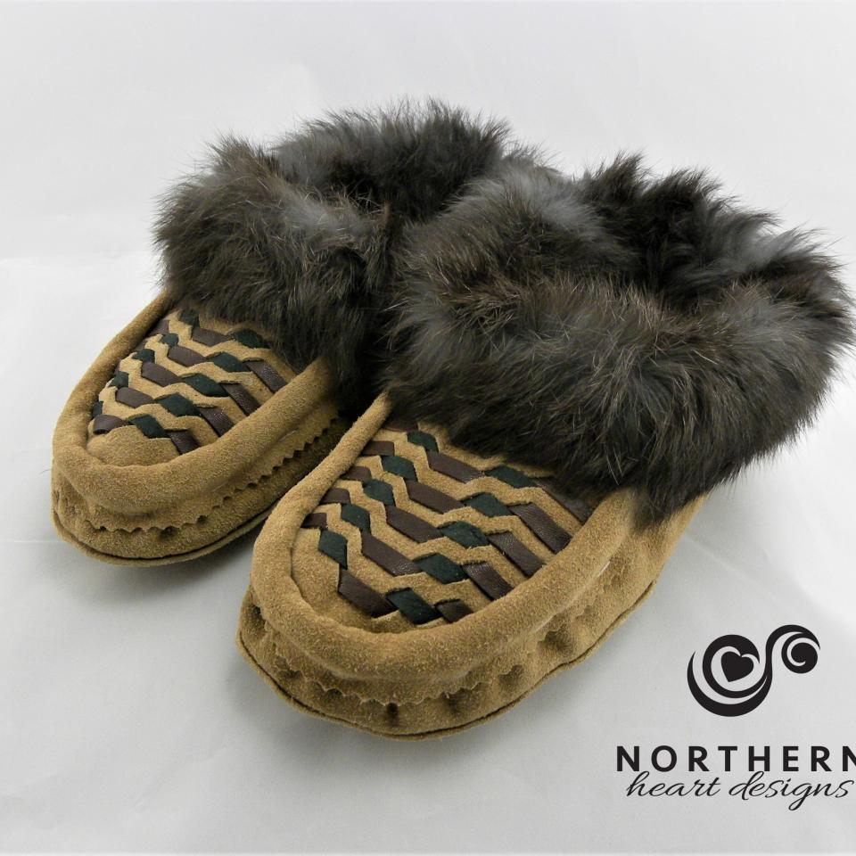 leather weave moccasins