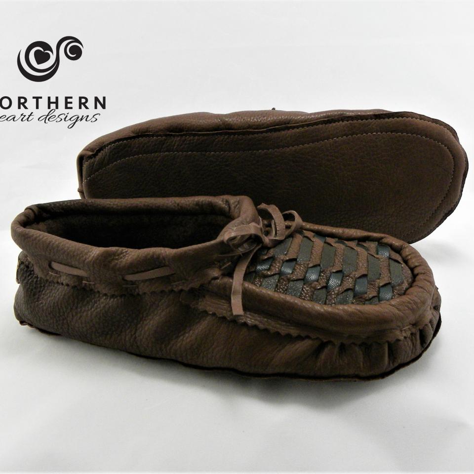 Leather Woven moccasins