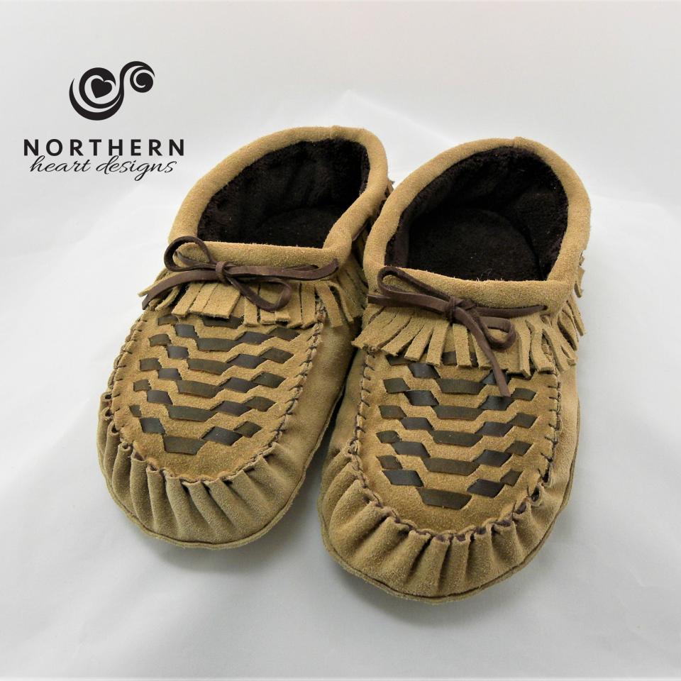 Leather weave moccasins