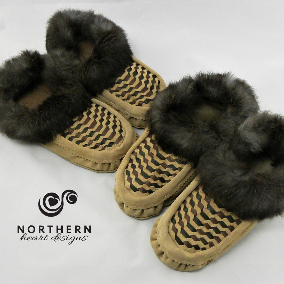 Leather weave moccasins