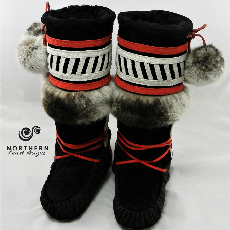 All Leather Applique mukluks