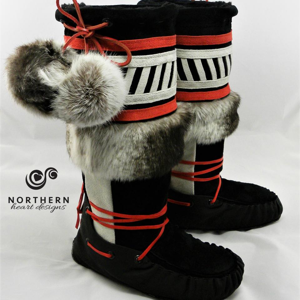 All Leather Applique mukluks