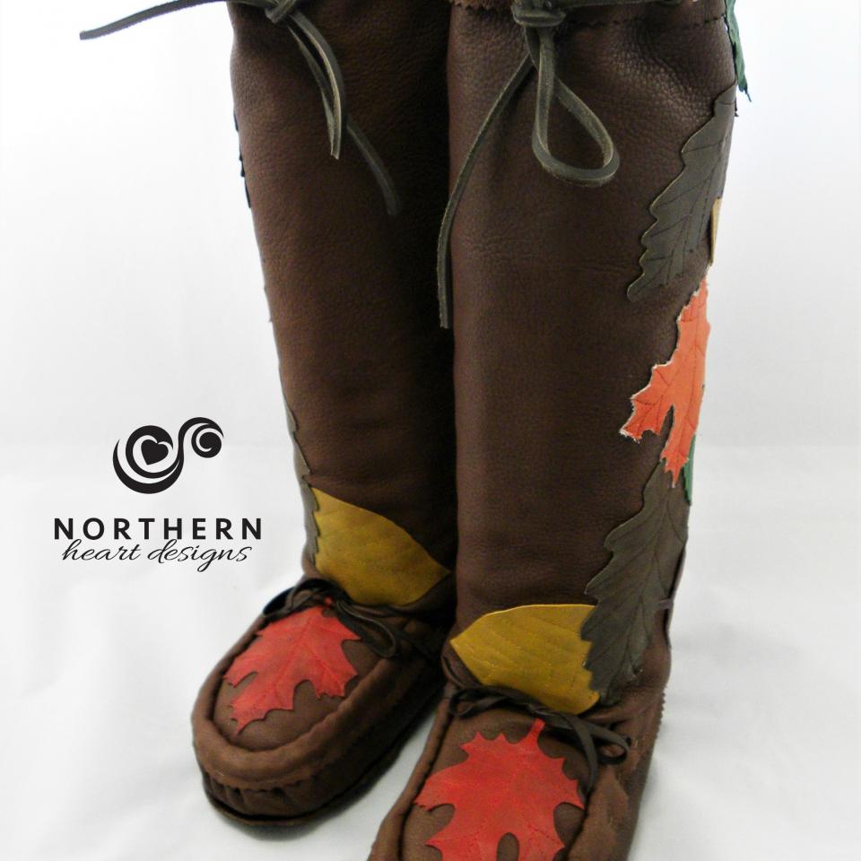 All Leather Applique Mukluks