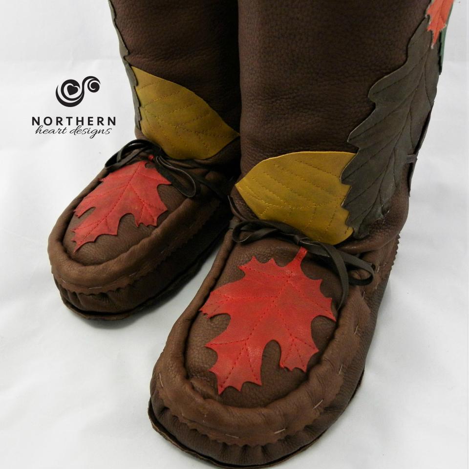 All Leather Applique Mukluks