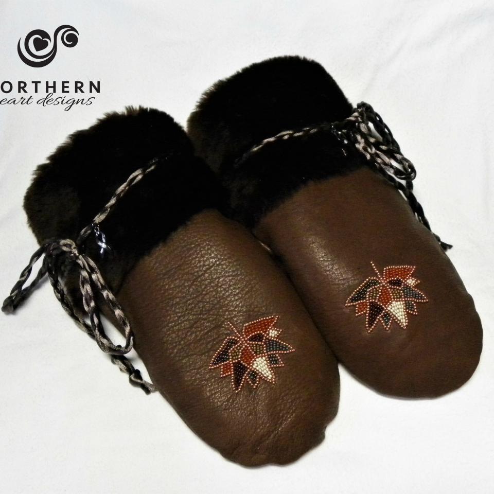 Foldover cuff shearling mitts