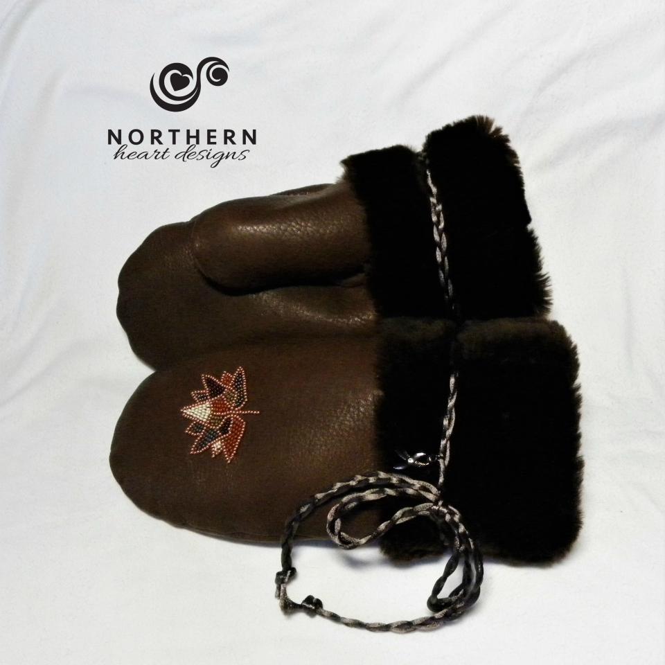 Foldover cuff shearling mitts