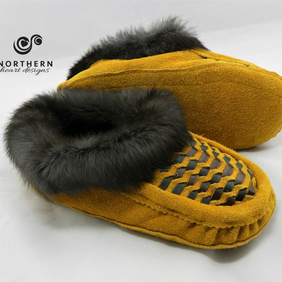 Leather weave moccasins