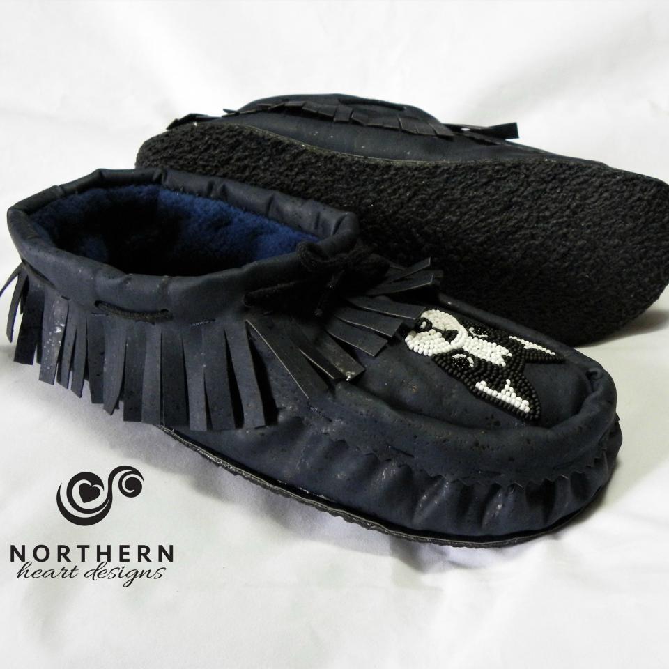 Vegan fringed summer mocs, ankle height