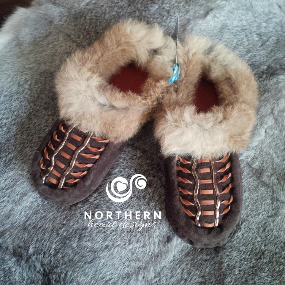 Leather weave moccasins