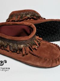 fringed moccasins, plain moccasins, outdoor moccasins, canadian made, handmade