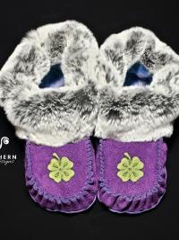 kids moccasins, childrens moccasin, leather moccasins, real fur moccasins