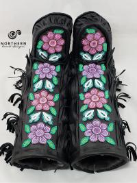 mukluks, beaded mukluks, fringed mukluks, leather fringe boots