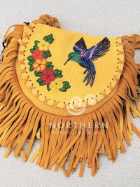 beadwork, beaded bag, beaded leather bag, fringed bag, fringed leather bag