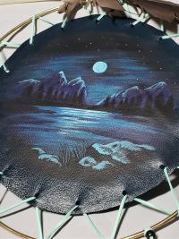 Mountain scene painted shield