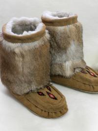 short mukluks, beaded mukluks, leather, fur, beading