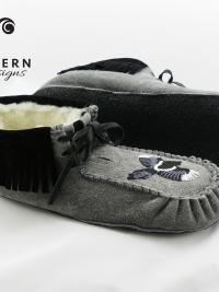 Scout moccasins, outdoor moccasins, leather moccasins, fringe, lace