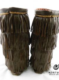 mukluks, beaded mukluks, fringed mukluks, leather fringe boots