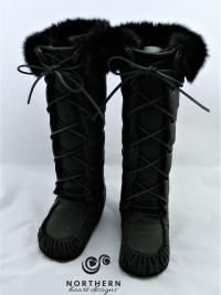 leather mukluks, laced mukluks, trapper mukluks