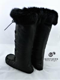 leather mukluks, laced mukluks, trapper mukluks