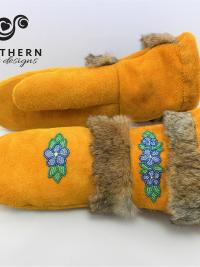 gauntlets, leather gauntlets, fur mitts, leather, fur, beading