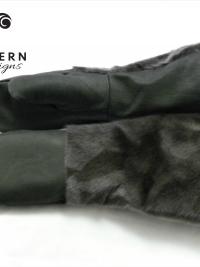 full length gauntlets, leather fur gauntlets, full length mitts