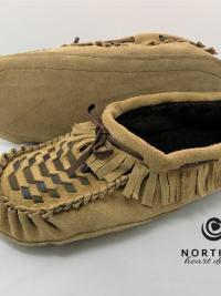 moccasins, slippers, leather weave, leather