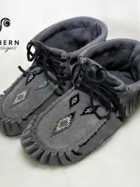 Scout moccasins, outdoor moccasins, leather moccasins, fringe, lace