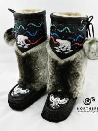 mukluks, leather mukluks, fur mukluks, beaded mukluks, handmade mukluks