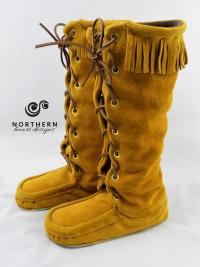 trapper mukluks, leather mukluks, laced mukluks, moose hide boots