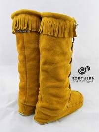 trapper mukluks, leather mukluks, laced mukluks, moose hide boots