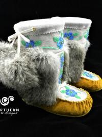 kids mukluks, leather, fur, beading, hadmade mukluks