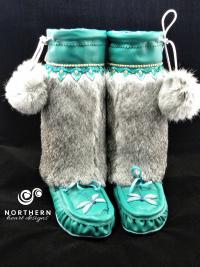 kids mukluks, leather, fur, beading, hadmade mukluks