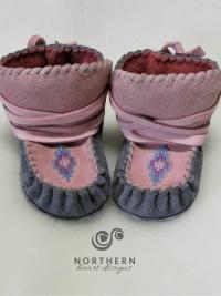 baby moccasins, baby shoes, leather, wrap-arounds
