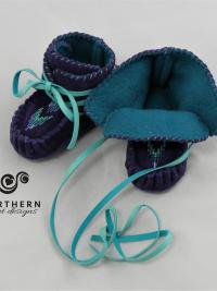 baby moccasins, baby shoes, leather, wrap-arounds