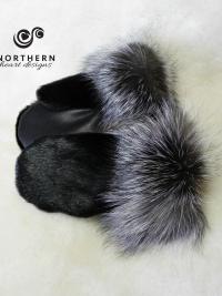 sealskin, seal fur, seal mitts, leather mitts, fur mitts