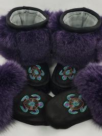 Shorty Mukluks with Beading and Fur