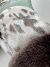 Size medium  - seal skin and rabbit trimmed mitts