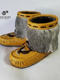 Shorty Mukluks with Beading and Fur