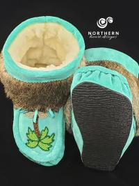 Shorty Mukluks with Beading and Fur