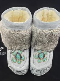 Shorty Mukluks with Beading and Fur