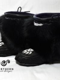 Shorty Mukluks with Beading and Fur