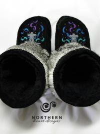 Shorty Mukluks with Beading and Fur