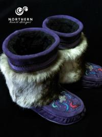 Shorty Mukluks with Beading and Fur