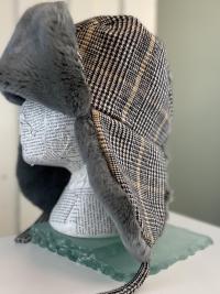 Plaid and Rex Rabbit Trapper Hat - Medium