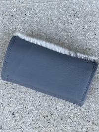 Sealskin and grey leather wallet