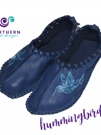 Black and Teal Deerskin Ballet-Style Flats, Ladies size 10.5